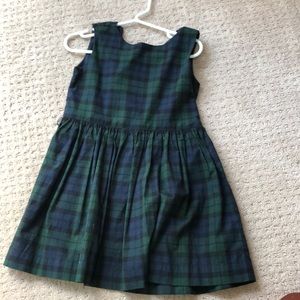 Crewcuts girls dress , plaid dress, watchman plaid, blue and green dress